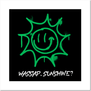 Wassap Sunshine , smiley , sun , grunge aesthetic Posters and Art